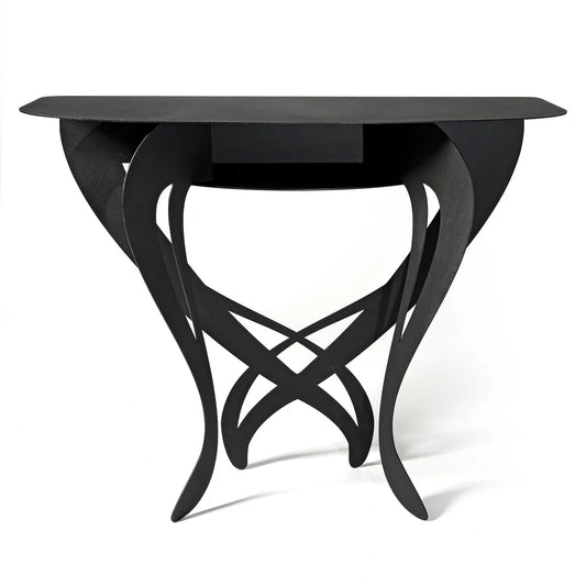 Arti & Mestieri Consolle di design Frida con effetto trompe l'oeil e gambe decorative, Made in Italy