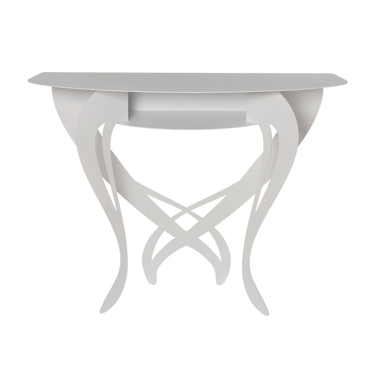 Arti & Mestieri Consolle di design Frida con effetto trompe l'oeil e gambe decorative, Made in Italy