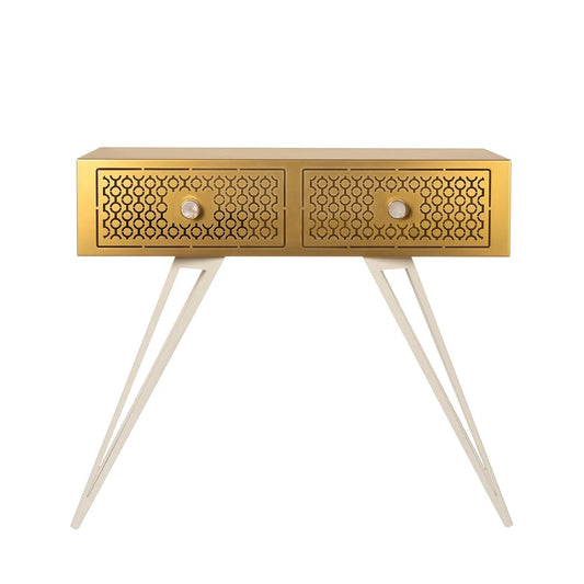 Arti & Mestieri Consolle Mayfair Grande in ferro con pomelli in resina, design glamour per ingresso