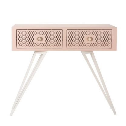 Arti & Mestieri Consolle Mayfair Grande in ferro con pomelli in resina, design glamour per ingresso