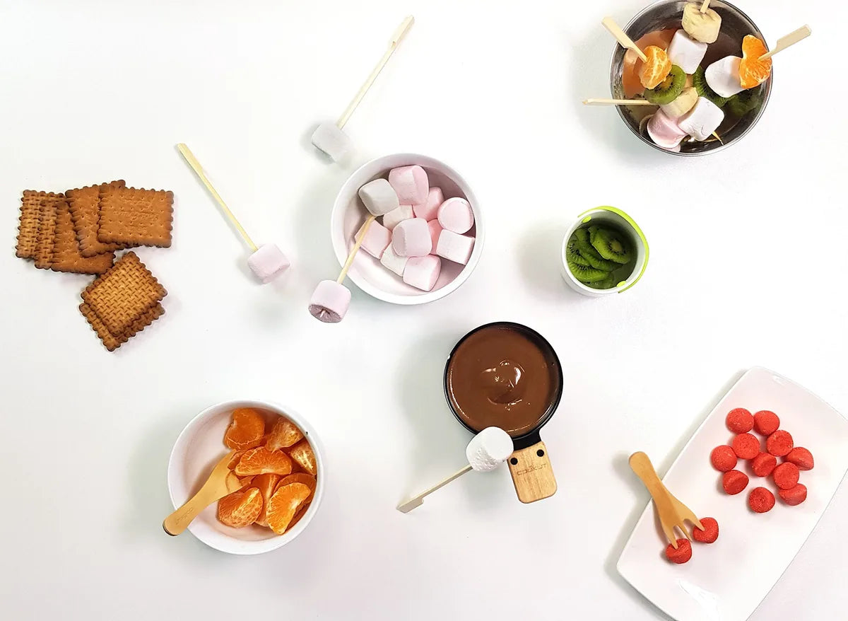 Cookut Lumi Choco fonduta cioccolato a candela set 2 pezzi con forchette legno