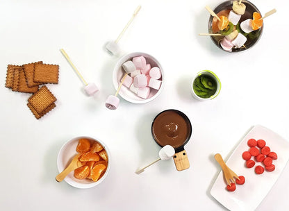 Cookut Lumi Choco fonduta cioccolato a candela set 2 pezzi con forchette legno
