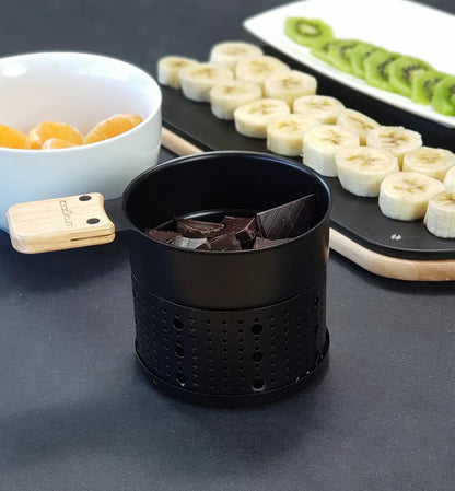 Cookut Lumi Choco fonduta cioccolato a candela set 2 pezzi con forchette legno