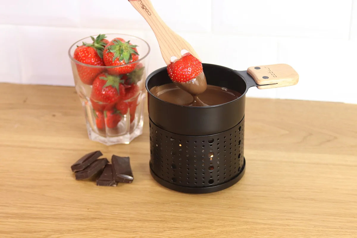 Cookut Lumi Choco fonduta cioccolato alla candela con forchette legno - confezione da 2