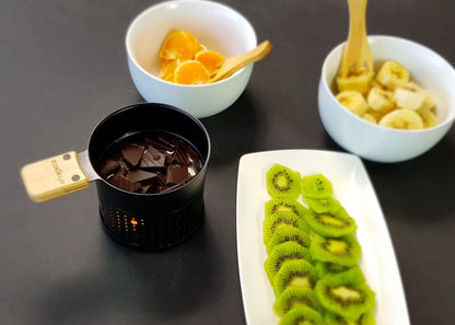 Cookut Lumi Choco fonduta cioccolato alla candela con forchette legno - confezione da 2