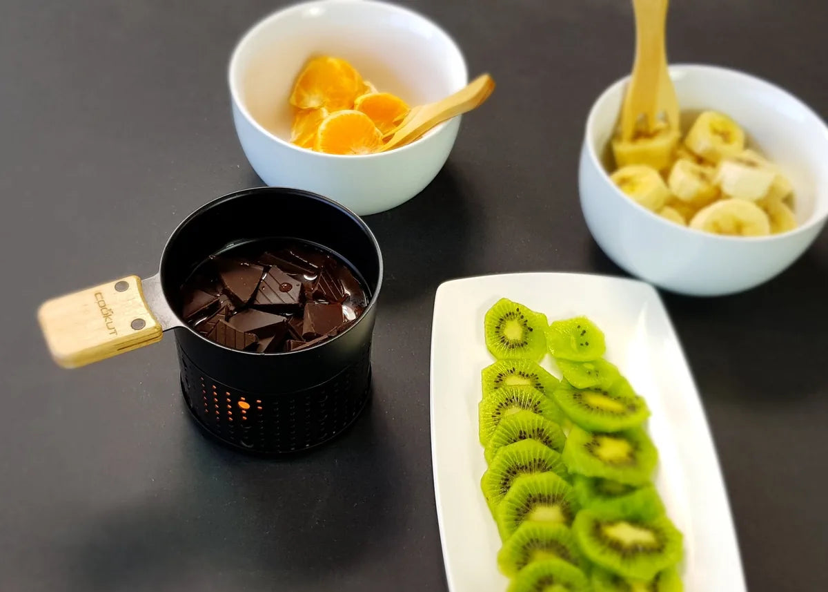Cookut Lumi Choco fonduta cioccolato a candela set 2 pezzi con forchette legno