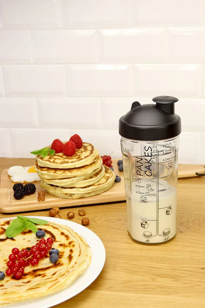 Cookut Shaker Miam per pastella pancake in vetro trasparente con spirale acciaio inox