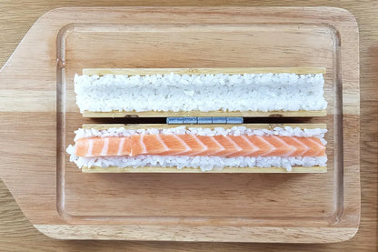 Cookut Sooshi Kit per Sushi Maki in bambù naturale colore beige - Set completo con stampo e pressa