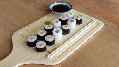 Cookut Sooshi Kit per Sushi Maki in bambù naturale colore beige - Set completo con stampo e pressa