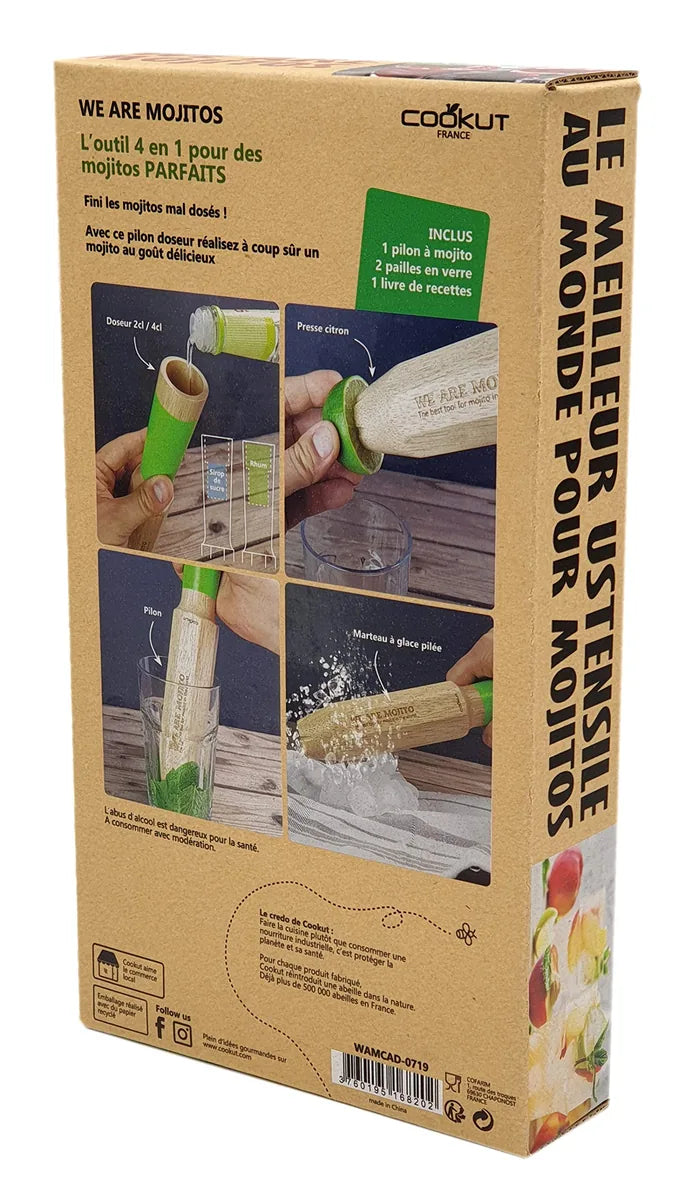 Cookut We Are Mojito Set utensile 4 in 1 acciaio inox per mojito - Stilmobili