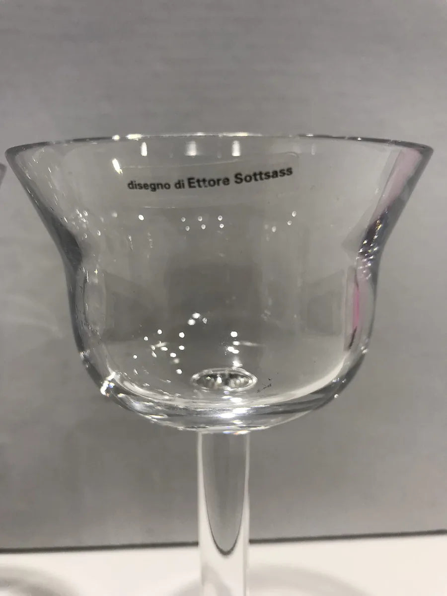 Arnolfo di Cambio coppia bicchieri cristallo acqua liquore design Ettore Sottsass