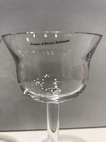 Arnolfo di Cambio coppia bicchieri cristallo acqua liquore design Ettore Sottsass
