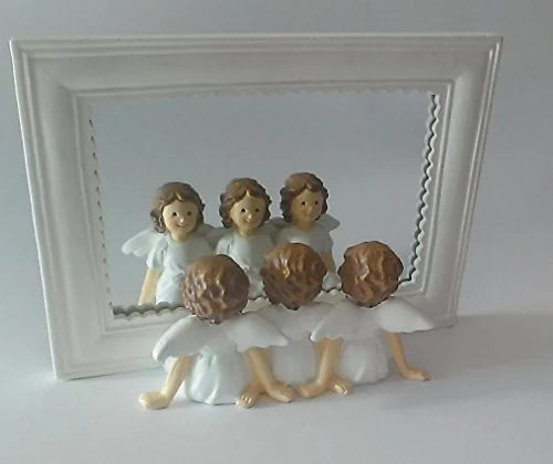 Il mio negozio Cornice 3 angeli con specchio SIA 23540 - decoro casa con dettagli in rilievo