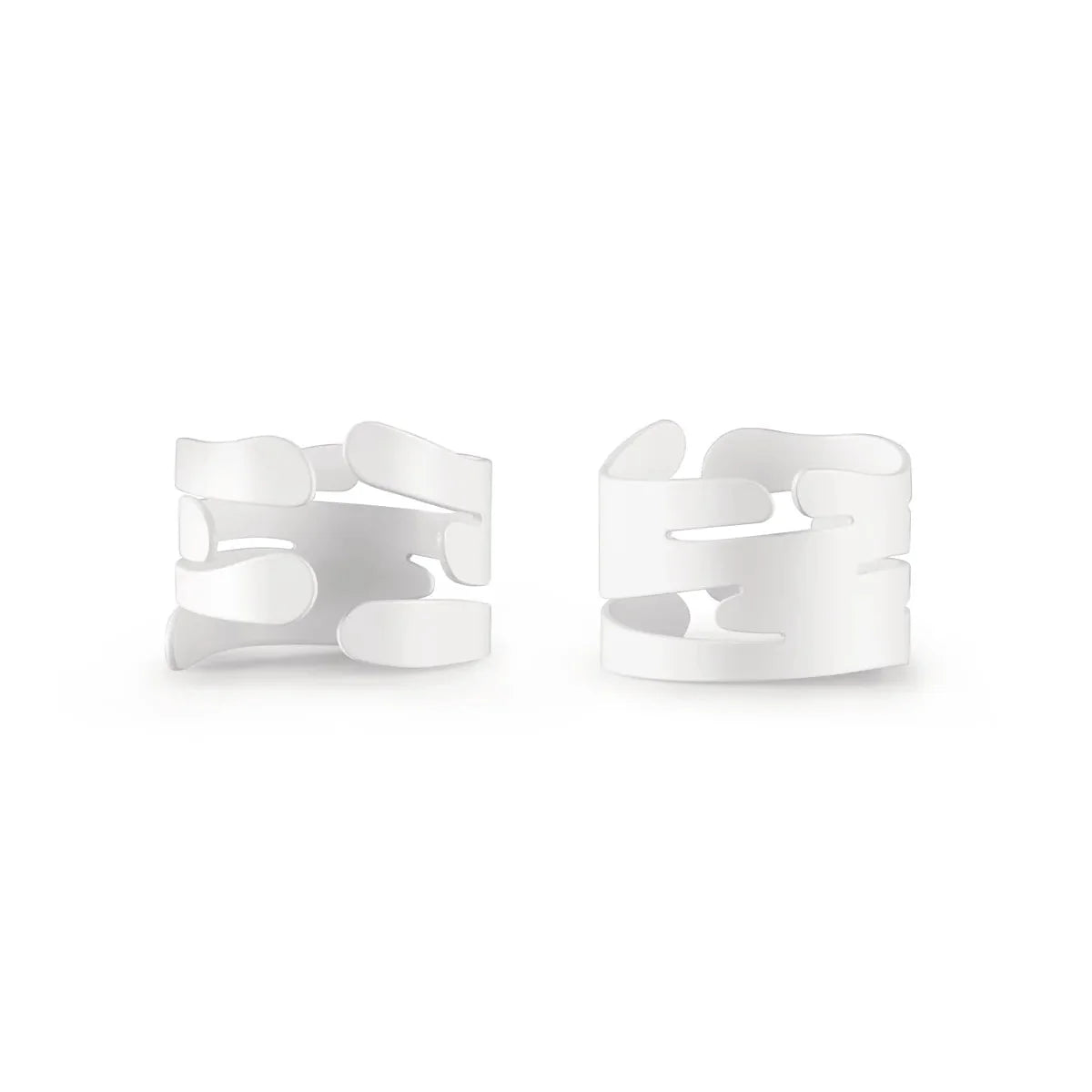 Alessi — Barkring BM17S2 W | Set 2 portatovagliolo acciaio bianco