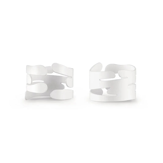 Alessi — Barkring BM17S2 W | Set 2 portatovagliolo acciaio bianco