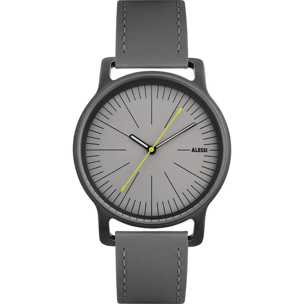 Alessi — AL28002 | Orologio da polso acciaio e pelle grigio — Alessi
