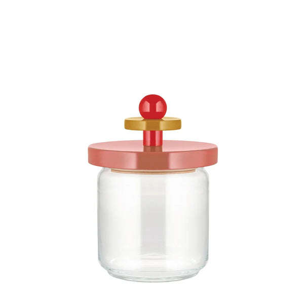 Alessi — ES16/75 ES16/75 2 | Barattolo ermetico Sottsass in vetro e fa — Alessi