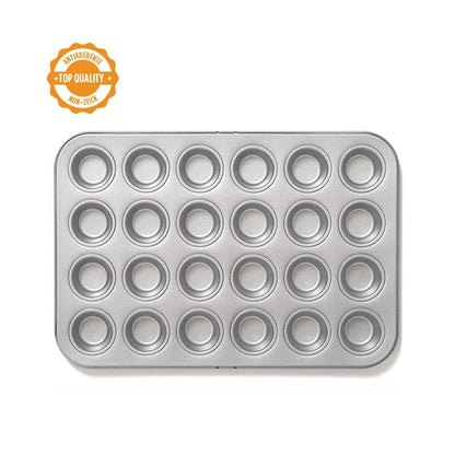 Decora stampo 24 mini muffin acciaio antiaderente grigio
