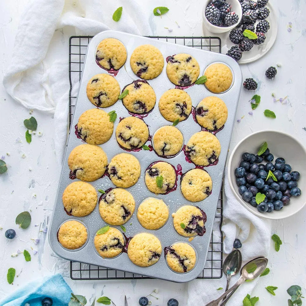 Decora stampo 24 mini muffin acciaio antiaderente grigio