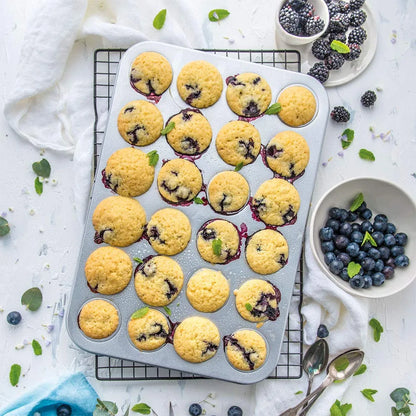 Decora stampo 24 mini muffin acciaio antiaderente grigio