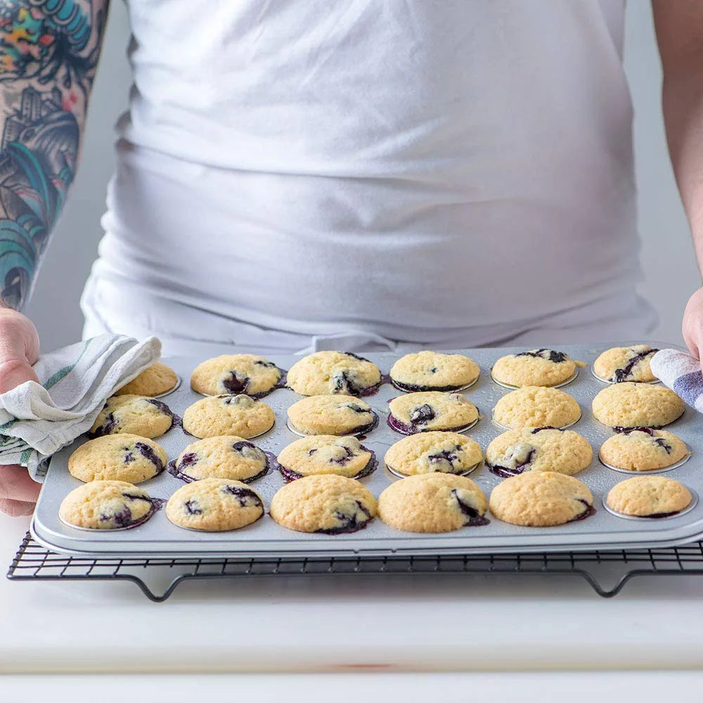 Decora stampo 24 mini muffin acciaio antiaderente grigio