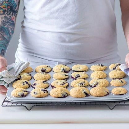 Decora stampo 24 mini muffin acciaio antiaderente grigio