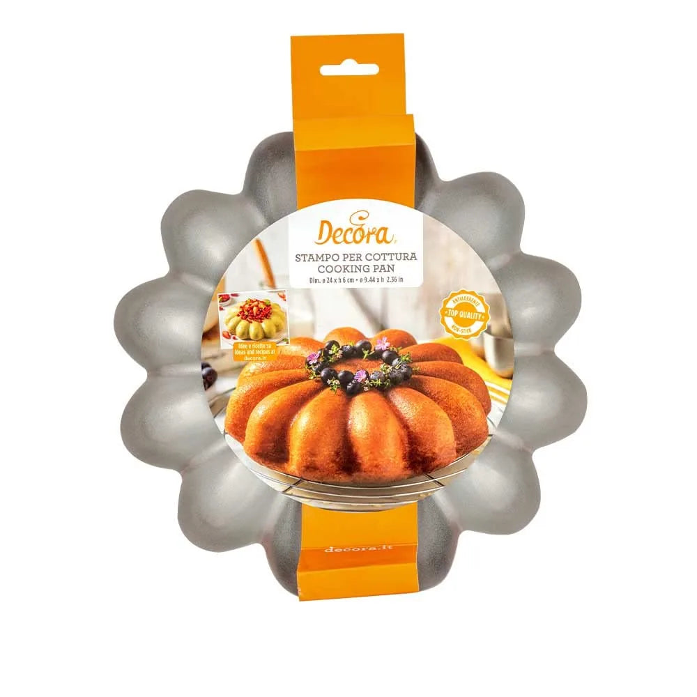 Decora Stampo Fiore 24x6 acciaio antiaderente argento - Stilmobili