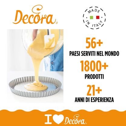 Decora Stampo Crostata Furbo rotondo Ø28 cm acciaio con base scanalata