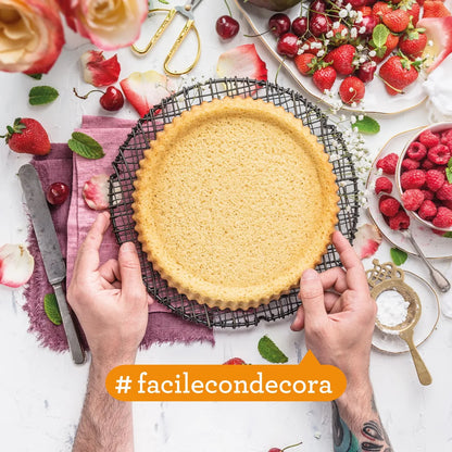 Decora Stampo Crostata Furbo rotondo Ø28 cm acciaio con base scanalata