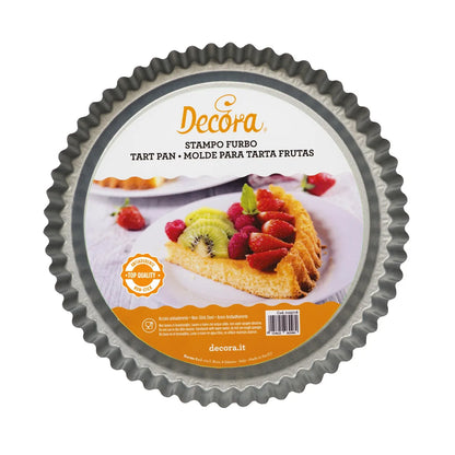 Decora Stampo Crostata Furbo rotondo Ø28 cm acciaio con base scanalata