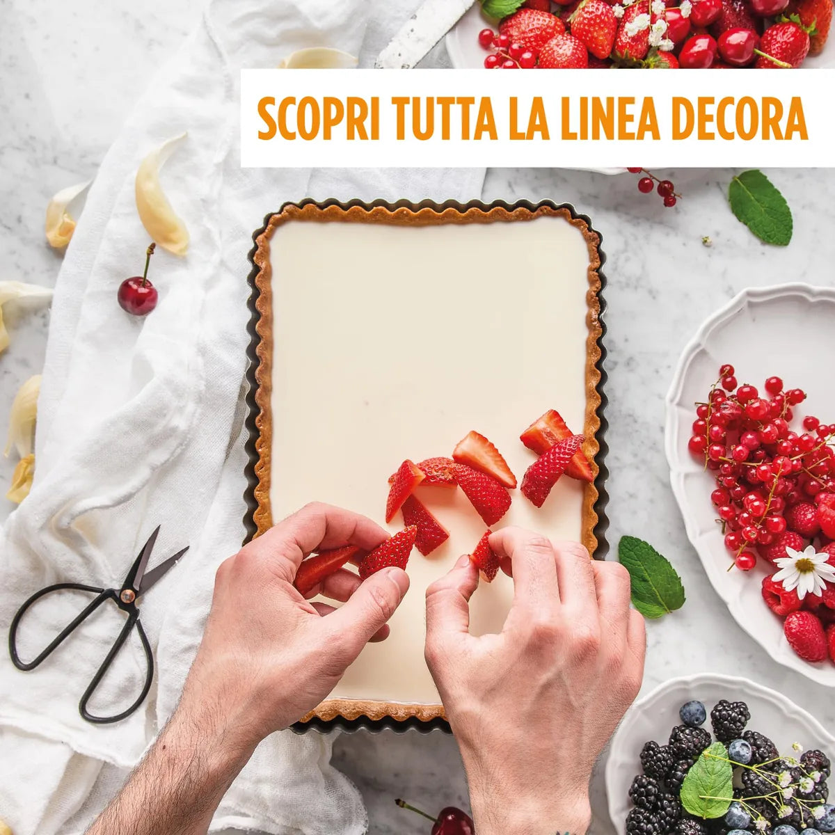 Decora stampo per crostata rettangolare acciaio antiaderente fondo rimovibile
