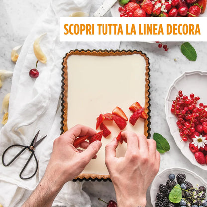 Decora stampo per crostata rettangolare acciaio antiaderente fondo rimovibile