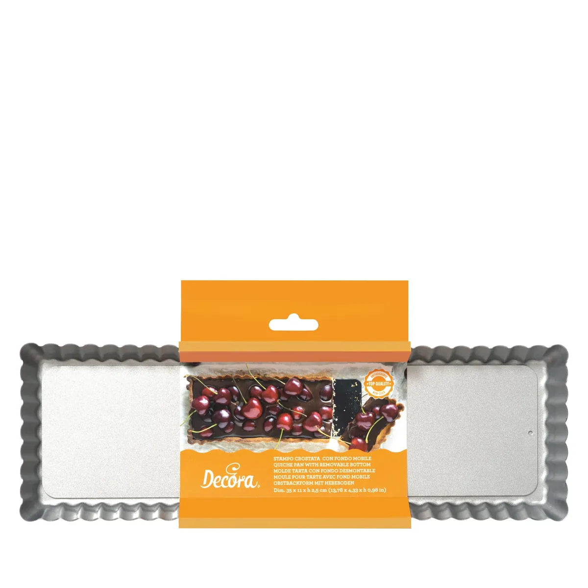 Decora stampo per crostata rettangolare acciaio antiaderente fondo rimovibile