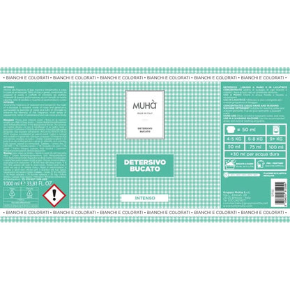 Muhà Detersivo Bucato Liquido Intenso 1000ml - flacone in plastica riciclata