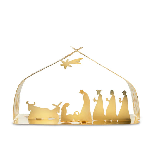 Alessi — Bark Crib BM09 GD | Presepe in acciaio dorato