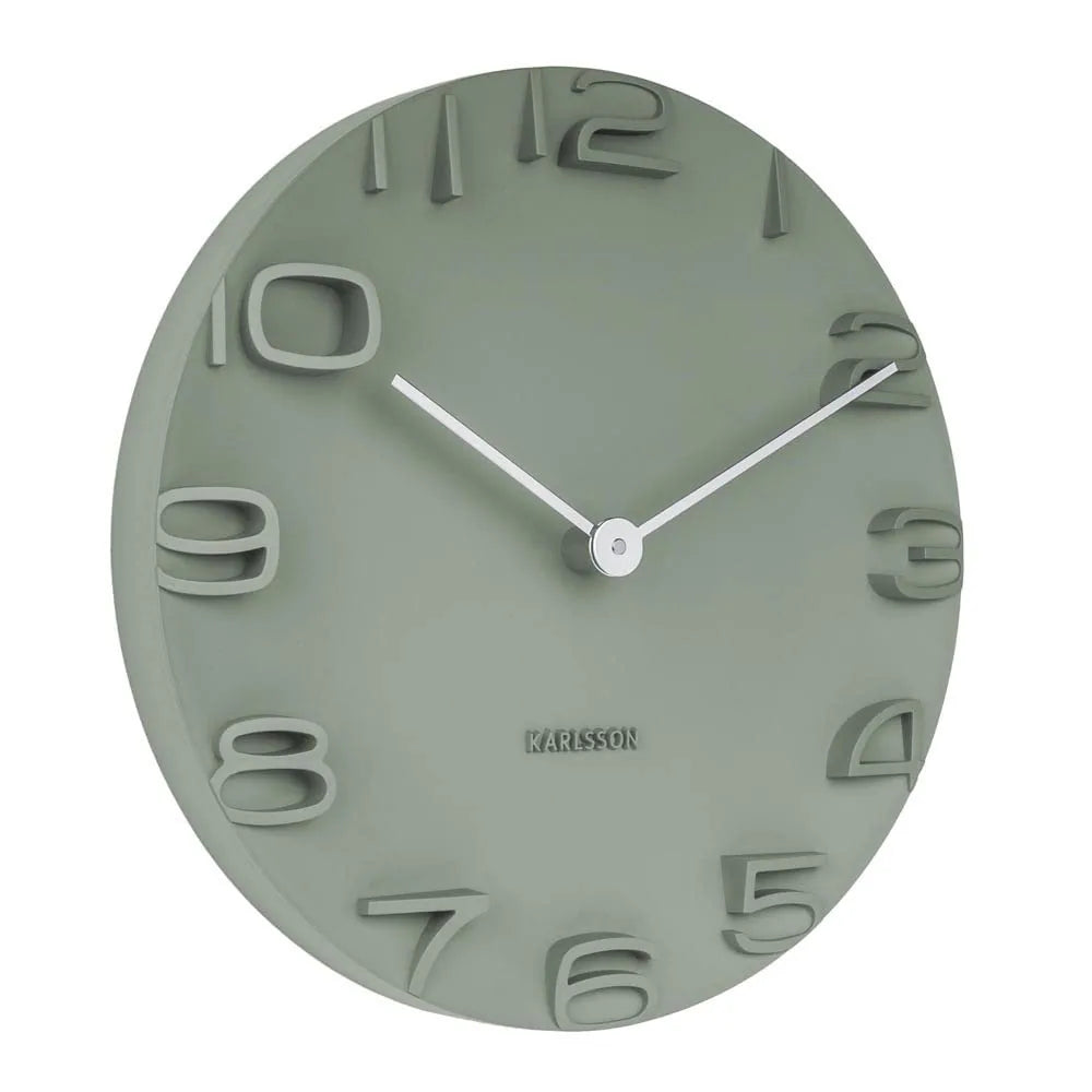 Karlsson orologio da parete 42cm On The Edge design verde plastica