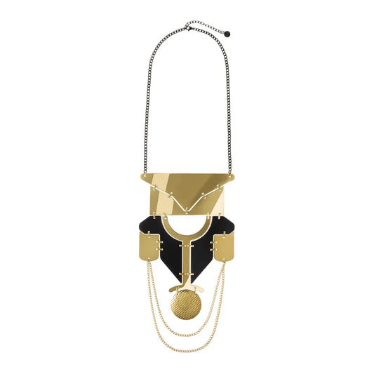 Alessi — Lorica ESA01 | Collana in acciaio PVD oro e nero