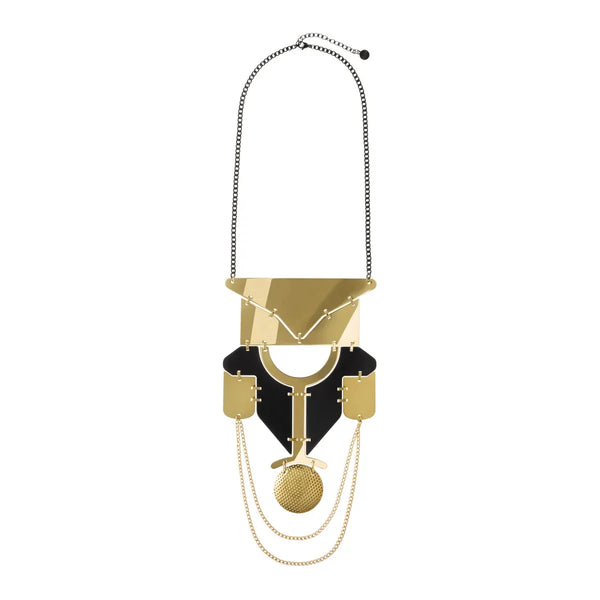 Alessi — Lorica ESA01 | Collana in acciaio PVD oro e nero — Alessi
