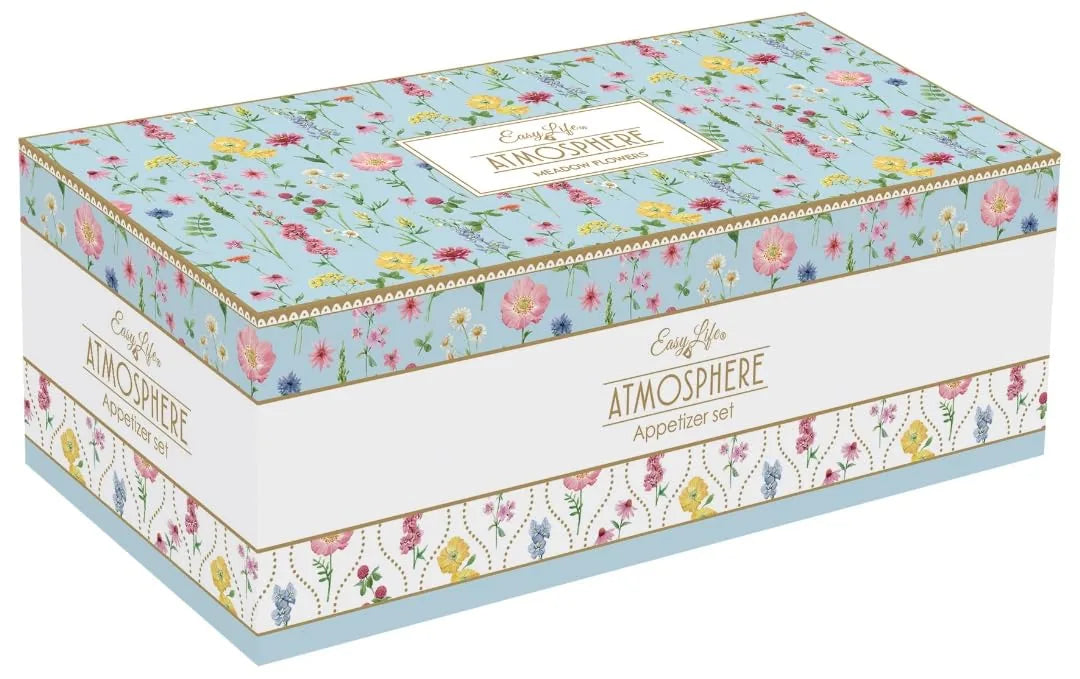 Easy Life Set Aperitivo 4 coppette porcellana su vassoio bambou