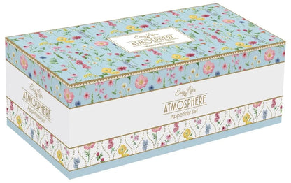 Easy Life Set Aperitivo 4 coppette porcellana su vassoio bambou
