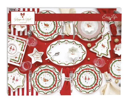 Easy Life biscottiera Christmas Memories in porcellana multicolore con decorazioni natalizie e cavallo a dondolo