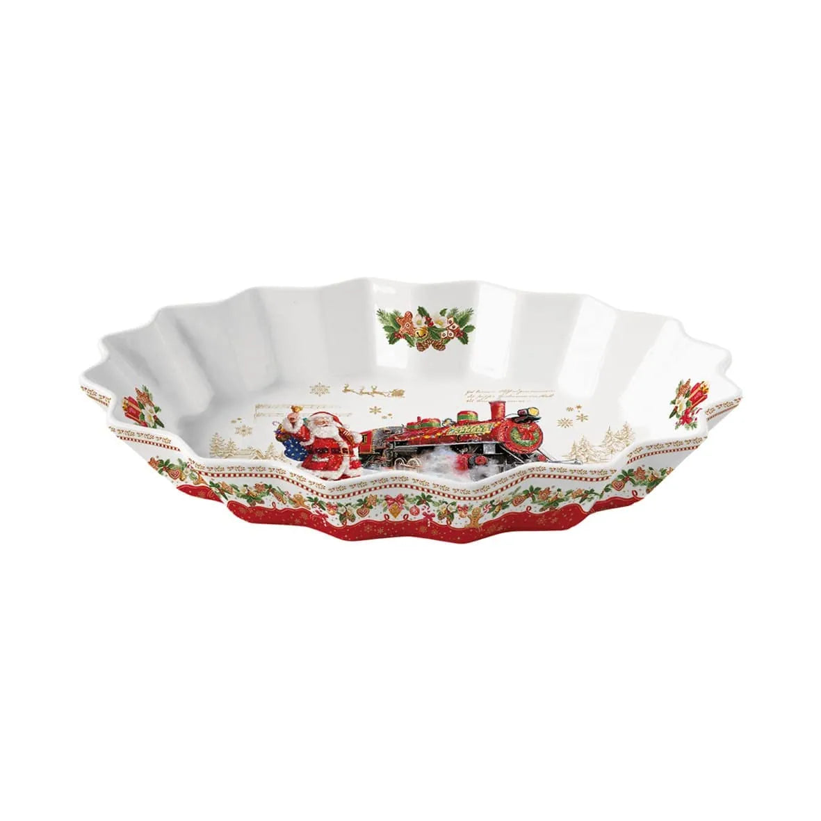 Easy Life piatto ovale 30x20,5 cm porcellana bianca Natale