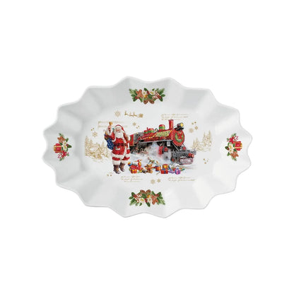 Easy Life piatto ovale 30x20,5 cm porcellana bianca Natale