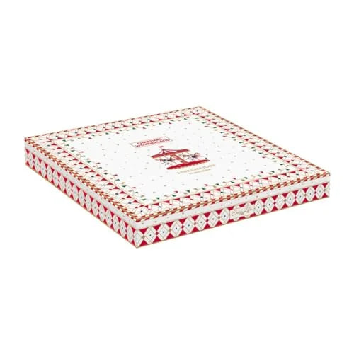 Easy Life vassoio natale Christmas Wonderland porcellana decorata con motivi dorati 35x15 cm