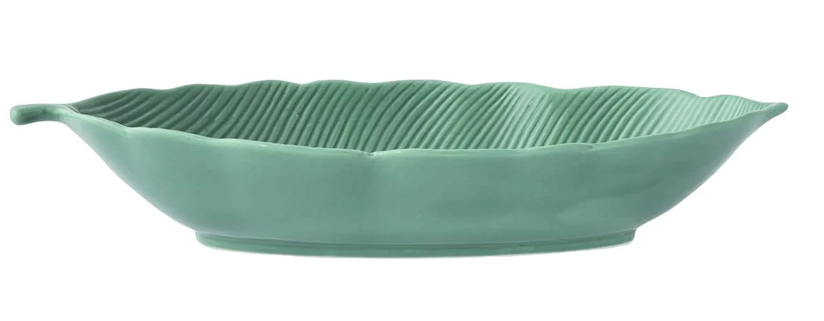 Easy Life Ciotola Foglia in porcellana con decorazione Tropical Leaves, 30x13 cm