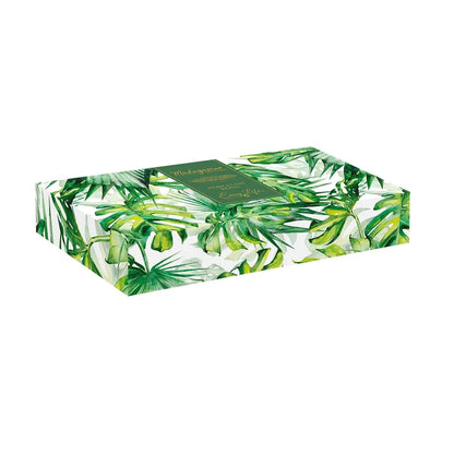 Easy Life Ciotola Foglia in porcellana con decorazione Tropical Leaves, 30x13 cm