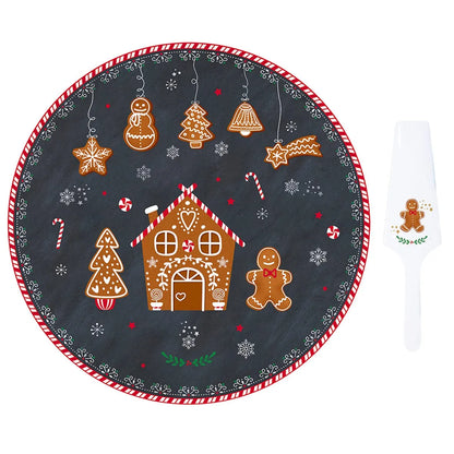 Easy Life piatto torta 32cm porcellana Gingerbread con paletta
