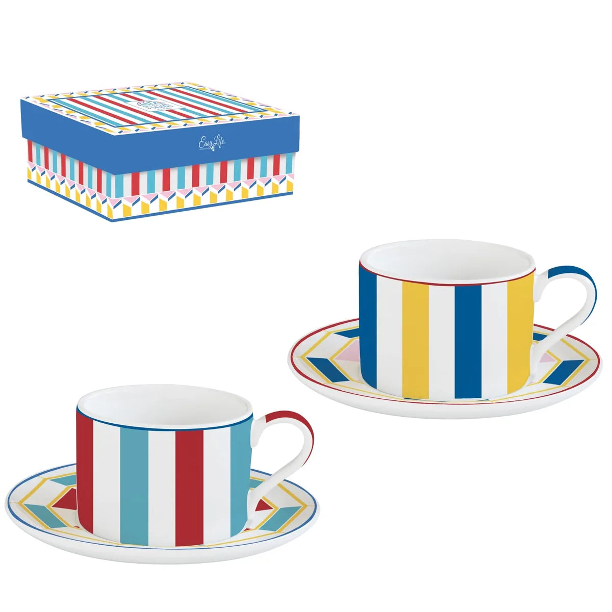 Easy Life Set 2 Tazze da Caffè porcellana multicolore - Stilmobili