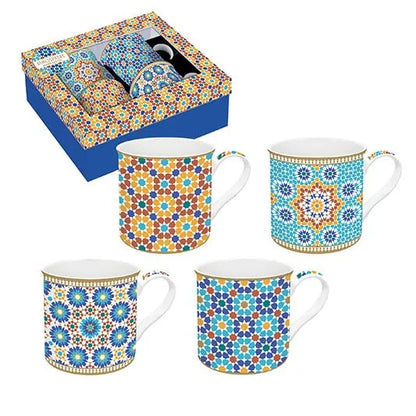 Easy Life Set 4 Tazze Caffè Porcellana Multicolore - Stilmobili