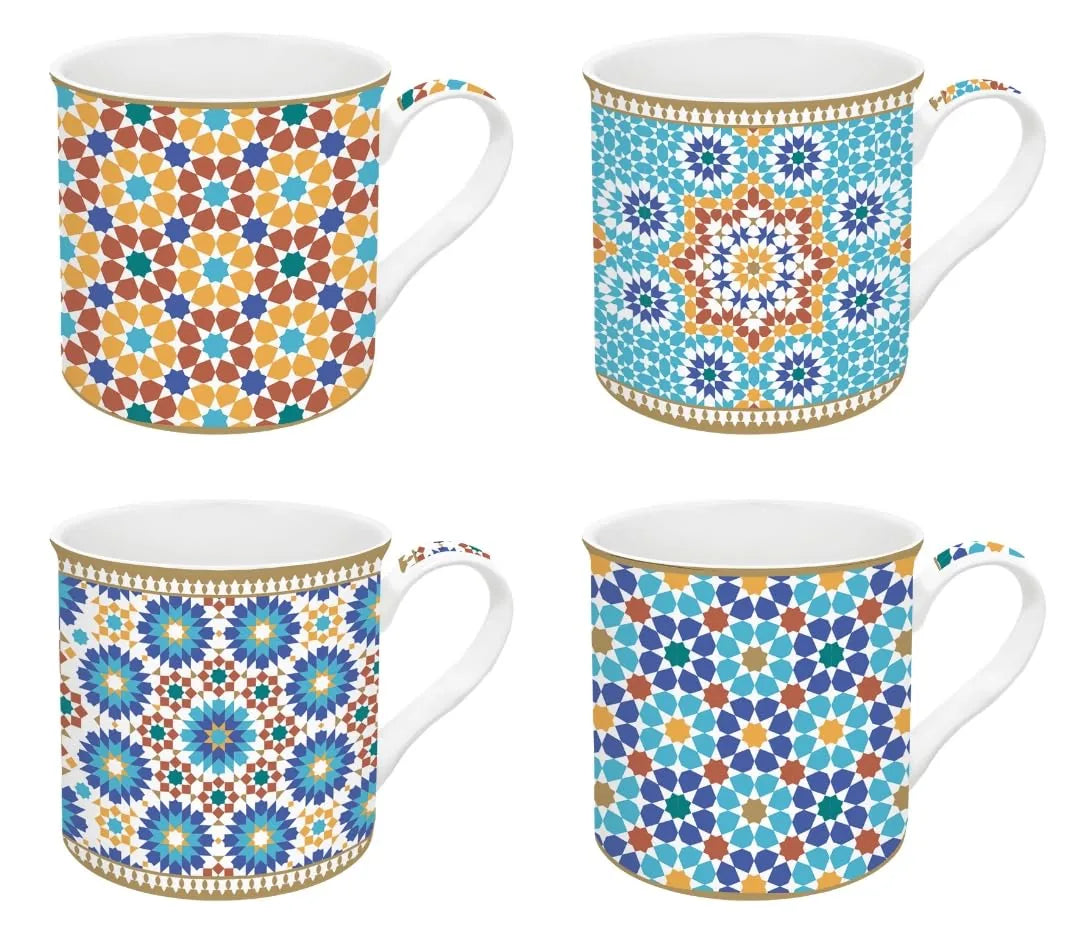 Easy Life Set 4 Tazze Caffè Porcellana Multicolore - Stilmobili